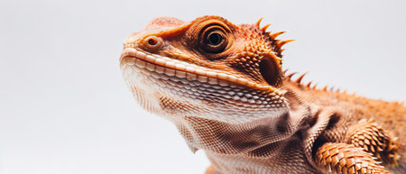 Bearded Dragon white background. Generative AIの素材
