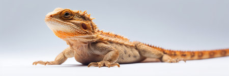 Bearded Dragon white background. Generative AIの素材