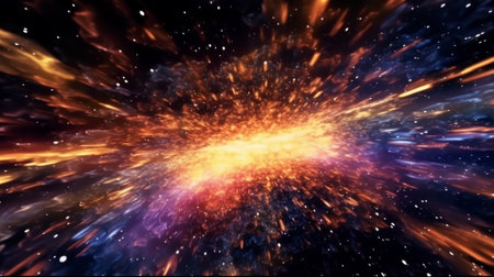 Abstract patterns in the sky with many bright stars. Concept of wonder and magic. Generative AIの素材