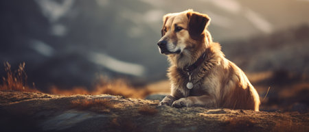 Dog vintage background. Generative AIの素材