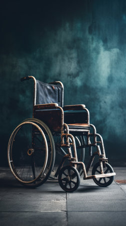 Wheelchair with stunning scenery. Generative AIの素材
