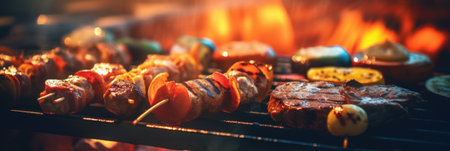 BBQ in the sunny outdoors. Generative AIの素材