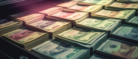 Printing of dollar banknotes. Generative AIの素材