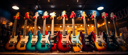 Modern and stylish guitar. Generative AIの素材