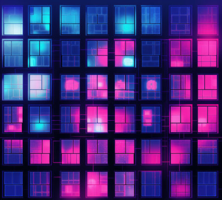 Lots of living quarters. Grid houses. Generative AIの素材
