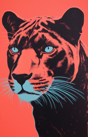 A majestic black panther with a bright background. Generative AIの素材