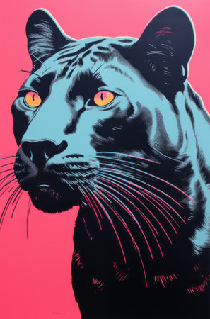 A majestic black panther with a bright background. Generative AIの素材