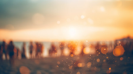 Blurred atmosphere of a beach party. Generative AIの素材