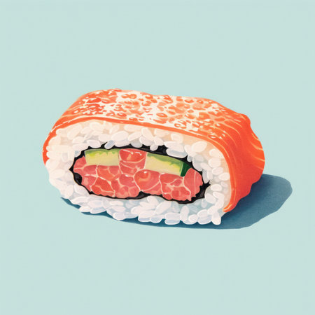 Sushi in retro style. Generative AIの素材