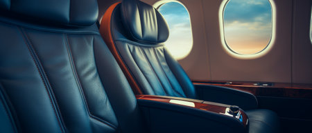 First class and business class seats with copy space. Generative AIの素材