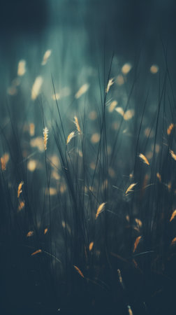 Gloomy meadow. Gloomy landscape. Generative AIの素材
