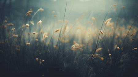 Gloomy meadow. Gloomy landscape. Generative AIの素材