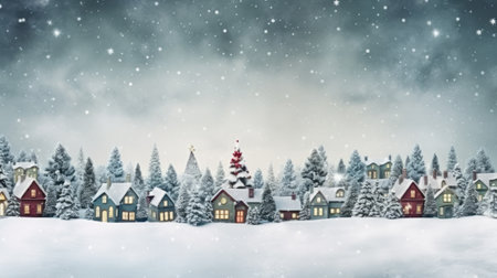 Christmas village in vintage style. Generative AIの素材