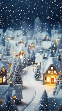 Christmas village in vintage style. Generative AIの素材