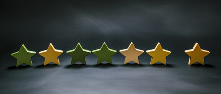 Star rated customer satisfaction. The concept of rating. Generative AIの素材
