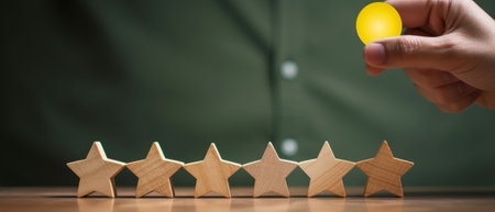 Star rated customer satisfaction. The concept of rating. Generative AIの素材
