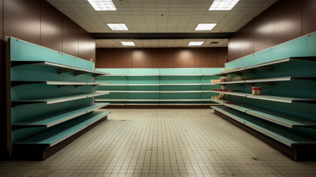 Empty store shelves. Generative AIの素材