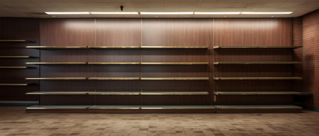 Empty store shelves. Generative AIの素材