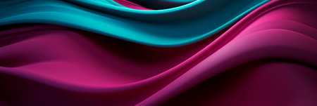 3D textured in turquoise and magenta. Generative AIの素材