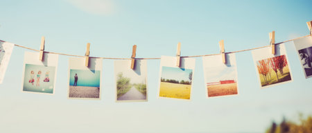 Photo of a palatine on a clothesline. Generative AIの素材