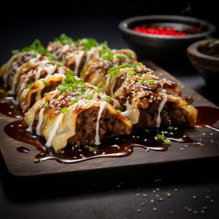 Delicious Beef Gyoza. Generative AIの素材