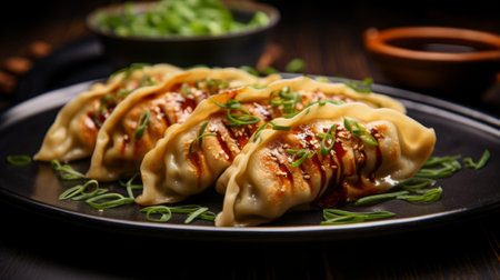 Delicious Beef Gyoza. Generative AIの素材