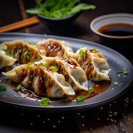 Delicious Beef Gyoza. Generative AIの素材