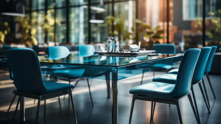 Modern office interior with furniture and equipment. Generative AIの素材