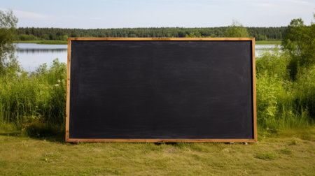 Big board with sunlight and grassの素材