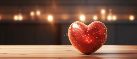 Christmas background with red heartsの素材