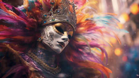 Mysterious masked dancer. Concept of fun and attractivenessの素材