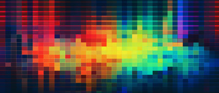 VHS glitch effect background. Screen with static noise. Old TV pattern colorfulの素材