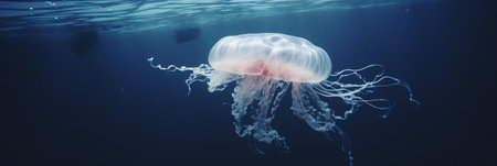 Jellyfish swims in the calm oceanの素材