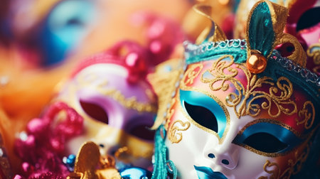 Colorful masks with bright backgroundの素材