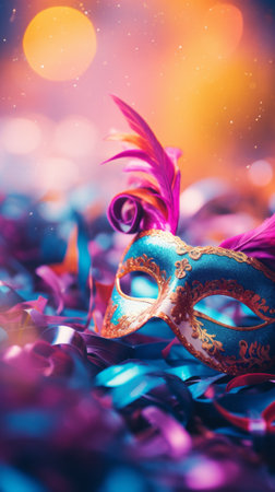 Carnival mask in confettiの素材