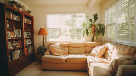 A comfort zone in a cozy living roomの素材