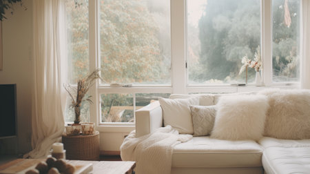A comfort zone in a cozy living roomの素材