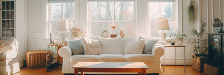 A comfort zone in a cozy living roomの素材