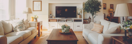 A comfort zone in a cozy living roomの素材