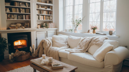 A comfort zone in a cozy living roomの素材