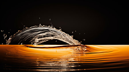 Dynamic moment of a drop of water in the middle of a splashの素材