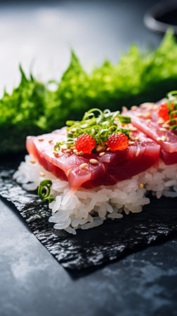 Thinly sliced tuna and seaweed saladの素材
