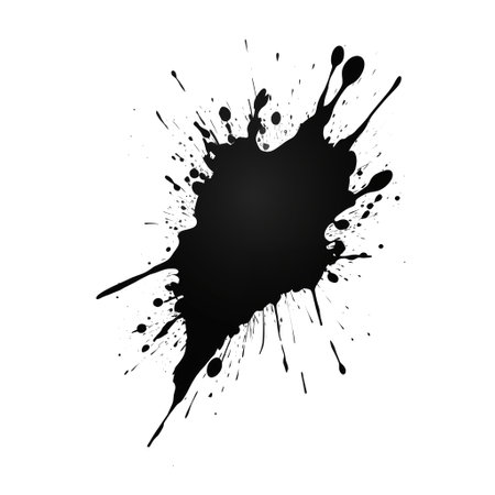 Black abstract figure. Ink spots on a transparent backgroundの素材