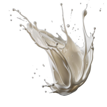 Splashes of milk on a transparent backgroundの素材