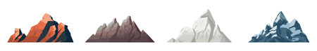 Set of mountains in flat style. Vector illustrationのイラスト素材