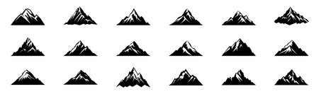 Set of mountains silhouette. Vector illustrationのイラスト素材