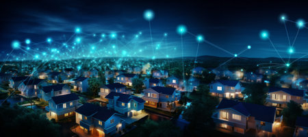 Transforming communities through smart homes and digital integration with copy spaceの素材