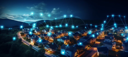 Transforming communities through smart homes and digital integration with copy spaceの素材