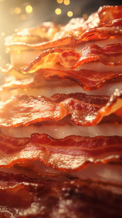Delicious crispy bacon straight from the ovenの素材