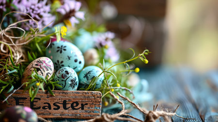 Easter banner design. Congratulatory easter backgroundの素材